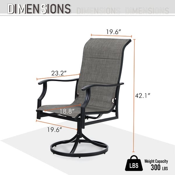dimension image slide 0 of 6, Patio Dining Set 9/7 Pieces Outdoor Metal Furniture Set, 8/6 C Spring Motion Chairs and 1 Expandable Table