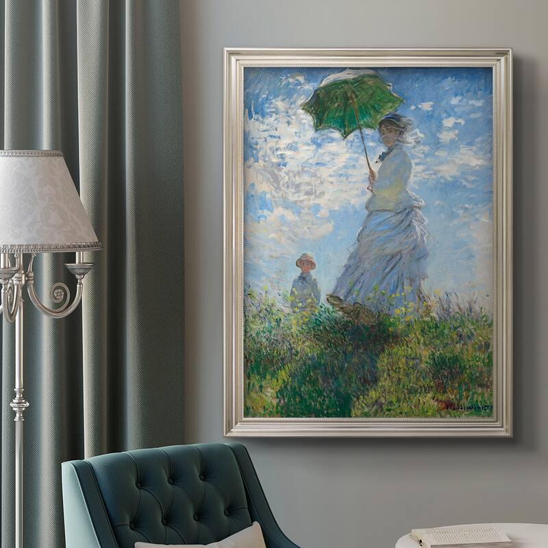 Woman with a Parasol  Premium Framed Canvas- Ready to Hang