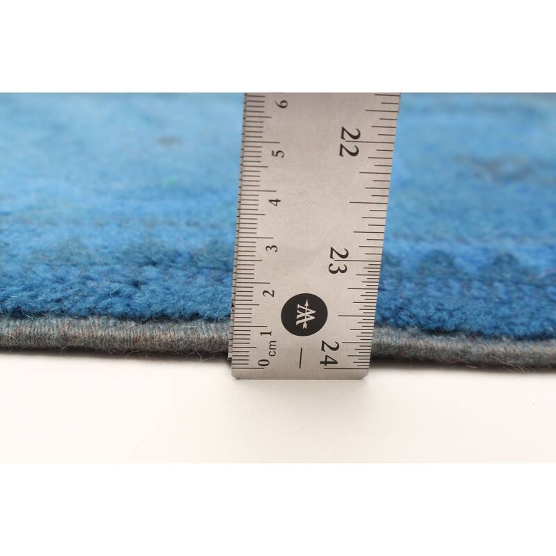 ECARPETGALLERY Hand-knotted Color Transition Blue Wool Rug - 2'7 x 9'5