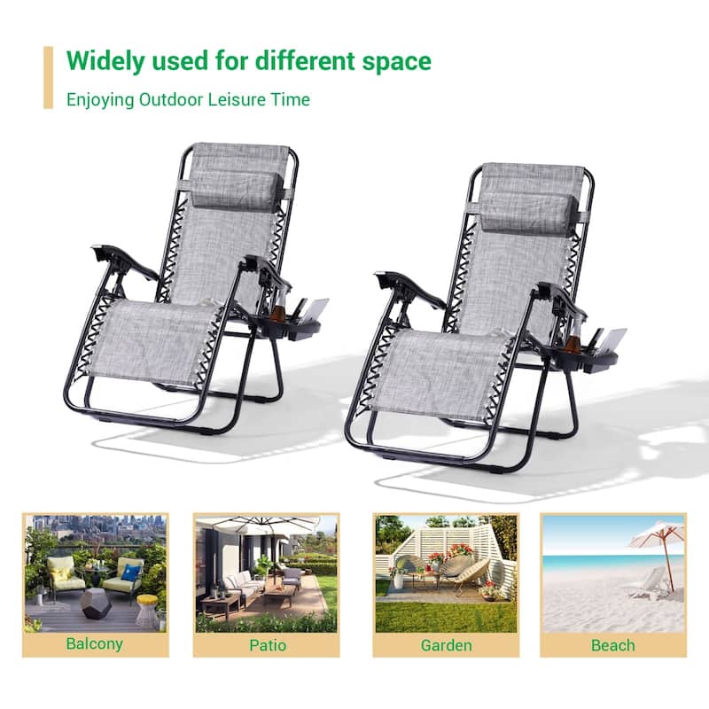LIVOOSUN Zero Gravity Patio Chairs (Set of 2)