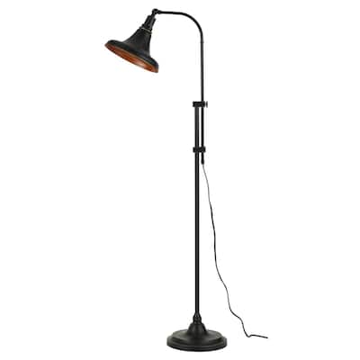 58" Bronze Metal Adjustable Floor Lamp With Bronze Metal Dome Shade - 24" x 10.5" x 58"