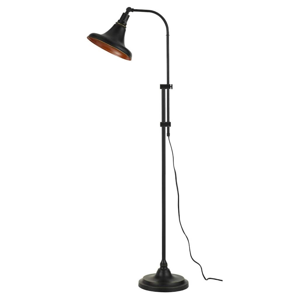 58" Bronze Metal Adjustable Floor Lamp With Bronze Metal Dome Shade - 24" x 10.5" x 58"