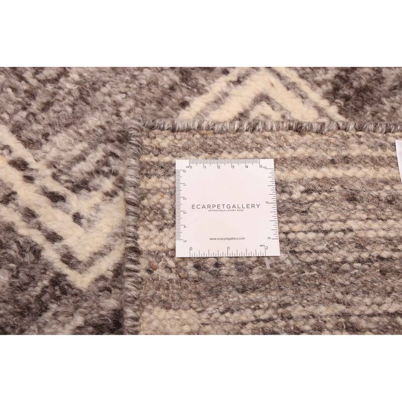 ECARPETGALLERY Hand-knotted Tangier Dark Grey Wool Rug - 8'3 x 9'9