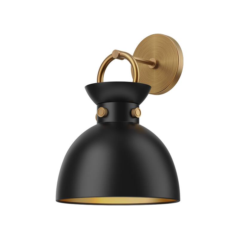 Alora Lighting WV411309 Waldo 13" Tall Wall Sconce - Aged Gold / Matte Black