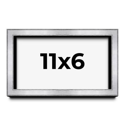 11x6 Shadow Box Frame Silver | 1.375 Inches Deep Real Wood