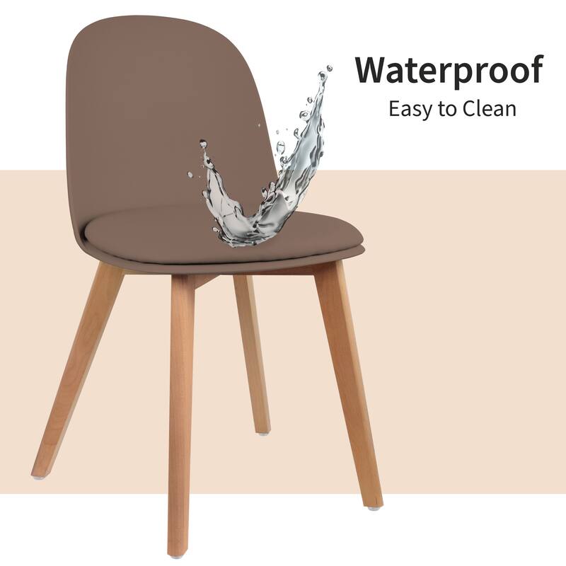Set of 2 Modern Plastic Side Chairs with Wire Chrome Legs Ergonomic Dining Chairs for Kitchen, Dining Room, Office & Living Room