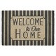 preview thumbnail 2 of 3, Welcome To Our Home Charcoal Stripes Coir Rug Rect 20x30