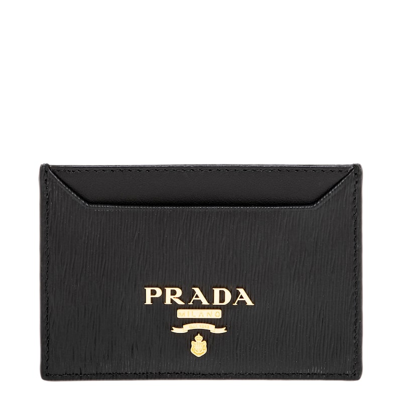 Prada Saffiano Leather Card Holder - Black