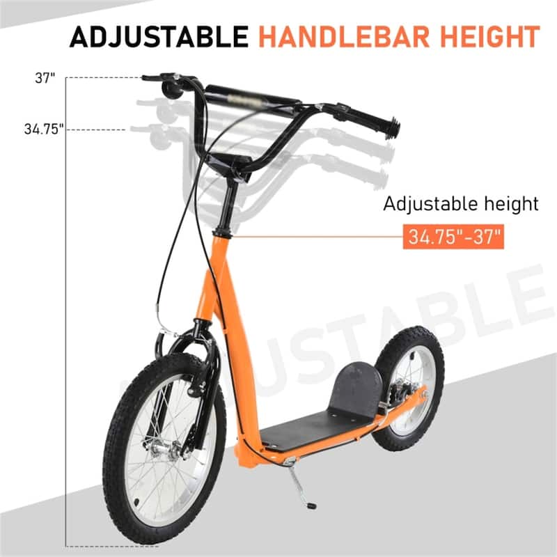 Adjustable Height Balance Training Scooter with Soft Grip Handlebar and Sturdy Rubber Wheels for Kids