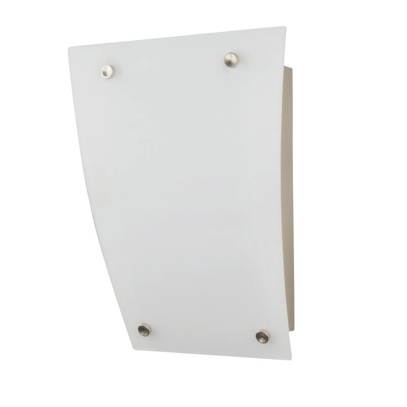 AFX Dorset Satin Nickel LED Sconce with White Glass - Satin Nickel