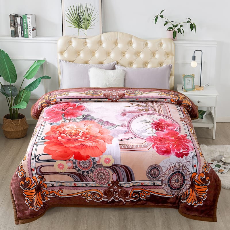 3 Ply Reversible Fleece Comforter for Winter 85"x93" 8lbs