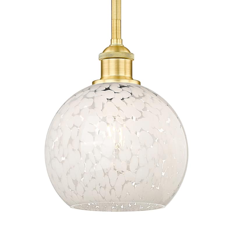 Innovations Lighting 616-1S 10 8 White Mouchette Pendant White - Satin Gold