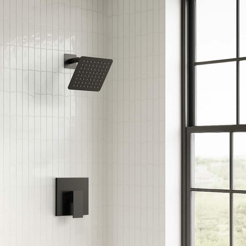 Stainless Steel Rainfall Shower Head, Single-Function Shower Faucet with Pressure-Balanced Valve