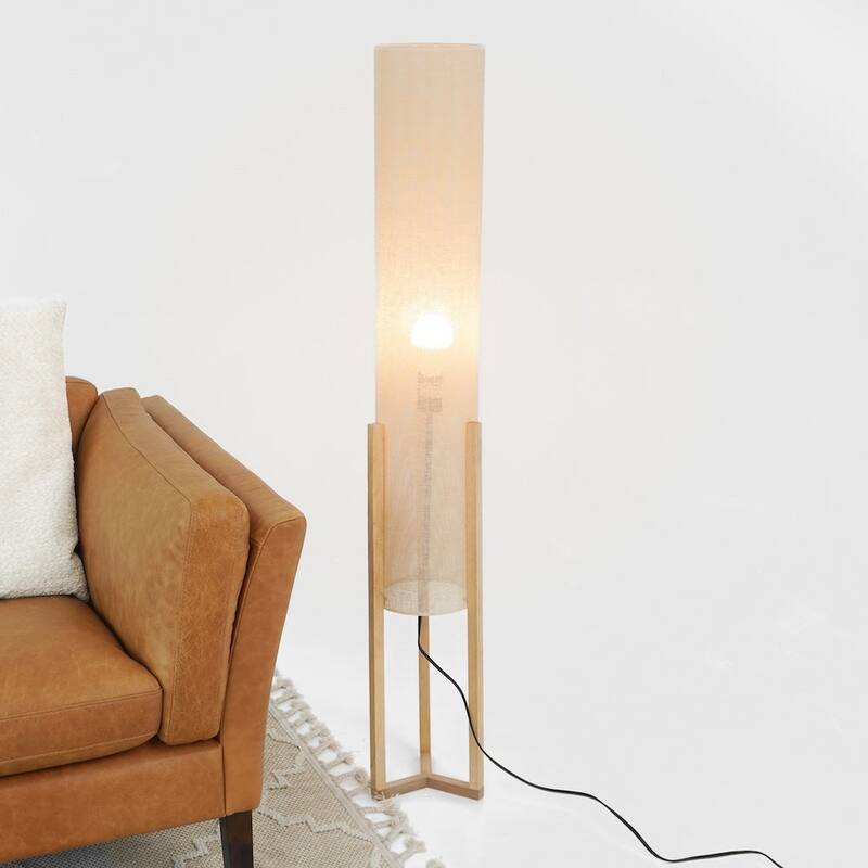 Contemporary Floor Lamp, Standing Light for Living Room Centerpiece, Bedroom & Office Lighting, Ethos Floor Lamp Oak
