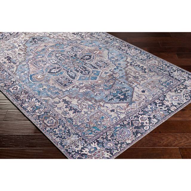 Adenia Vintage Medallion Printed Area Rug
