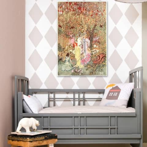 Oliver Gal 'Fairy Gathering' Fantasy and Sci-Fi Wall Art Canvas Print - Brown, Red