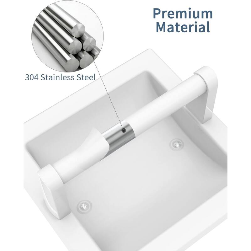 Embedded toilet paper holder, modern hotel style rotating wall mounted toilet paper holder