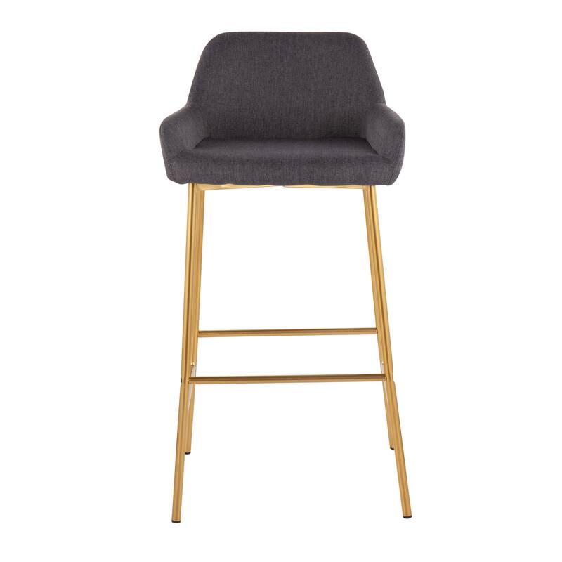Silver Orchid Galotti Gold Fixed-Height Upholstered Bar Stool - Set of 2