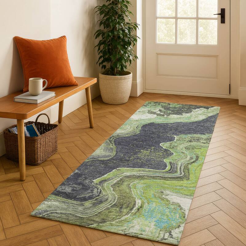 Premium Washable Super Soft Mayfield Rug - Aloe - 2'3" x 7'6"