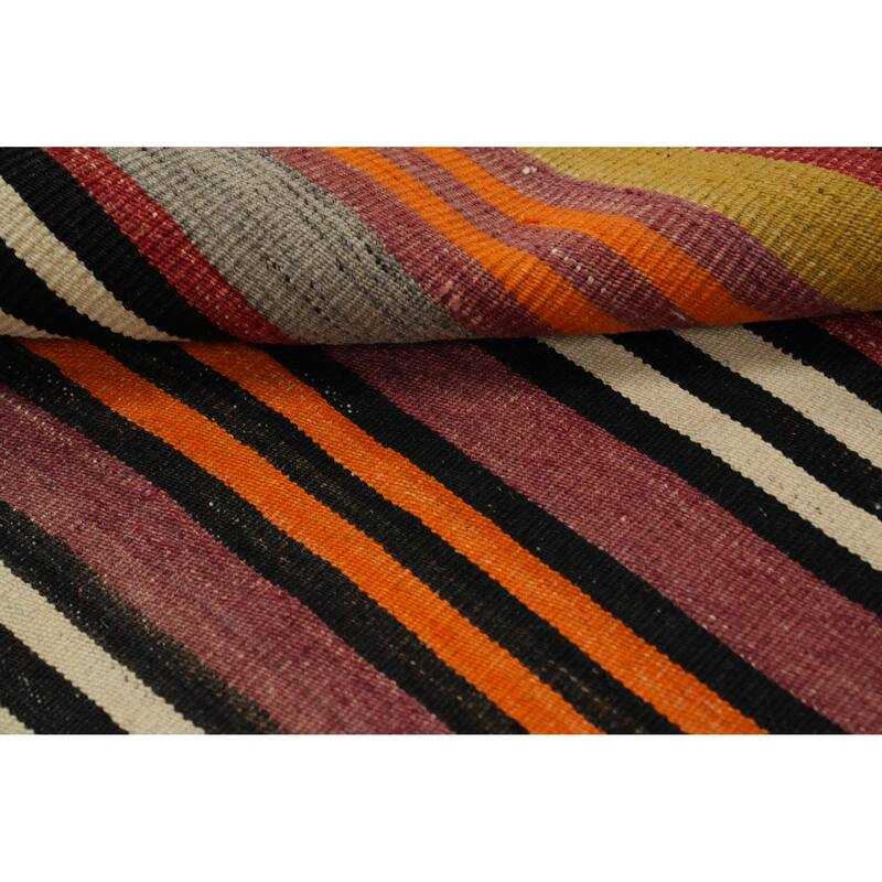 Hand Woven Oriental 100% Wool Carpet Southwestern Geometric Multi-Colored Kilim Area Rug - 7' 11'' X 5' 2''