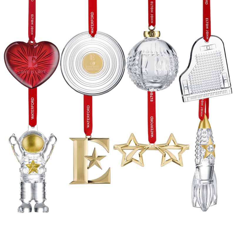 Waterford Elton John Ornaments, Set of 8