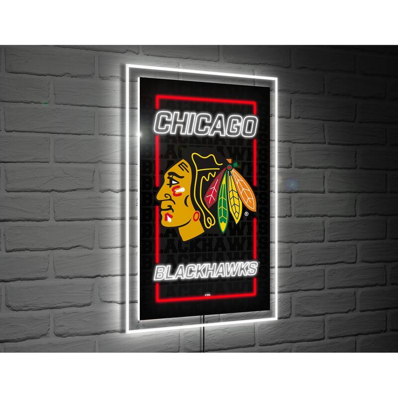 Chicago Blackhawks LED Lighted Sign - Grey
