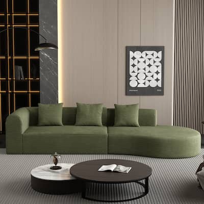 123*37" Extra Large 4-Seat Deep Corduroy Modular Sofa