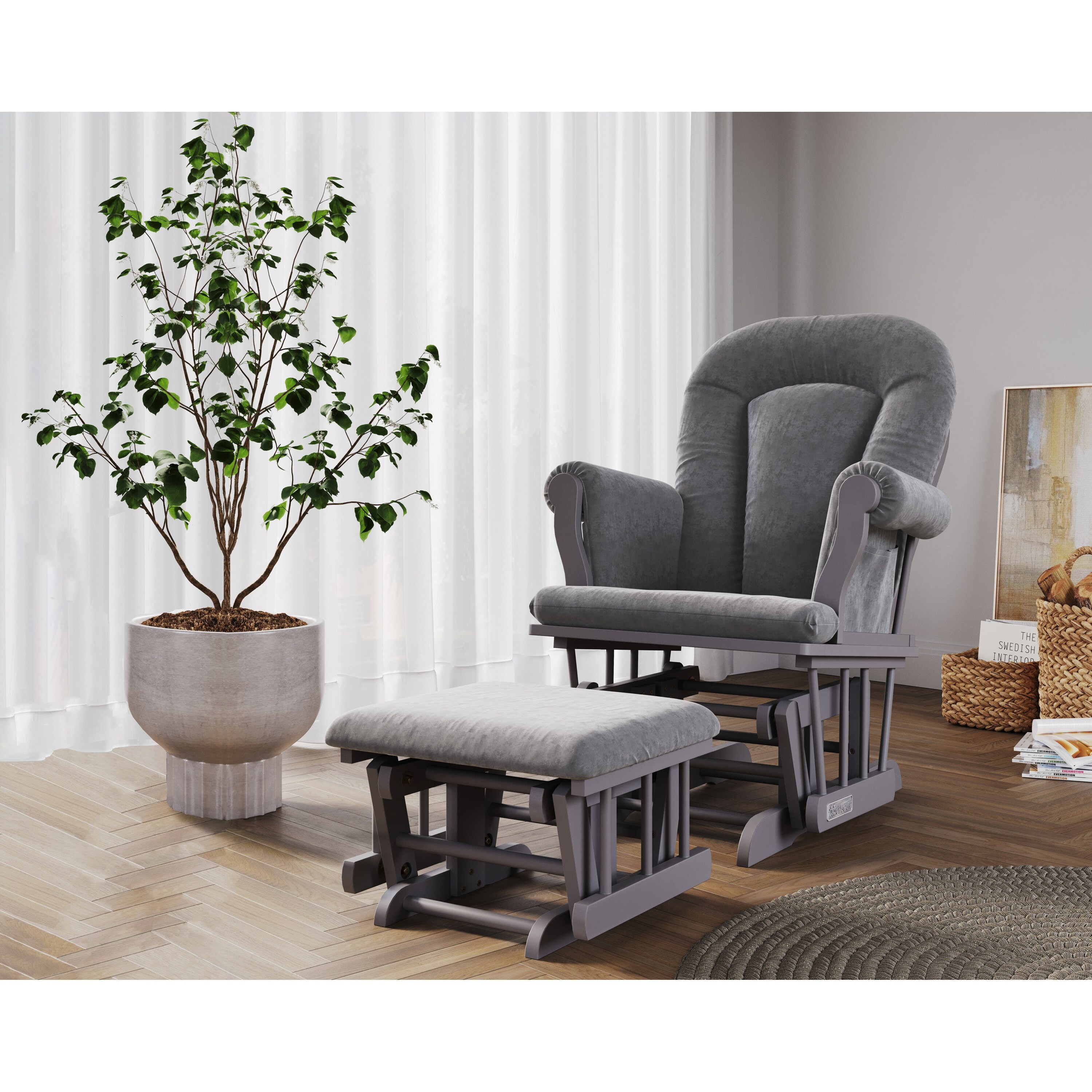 Forever eclectic cozy store glider and ottoman