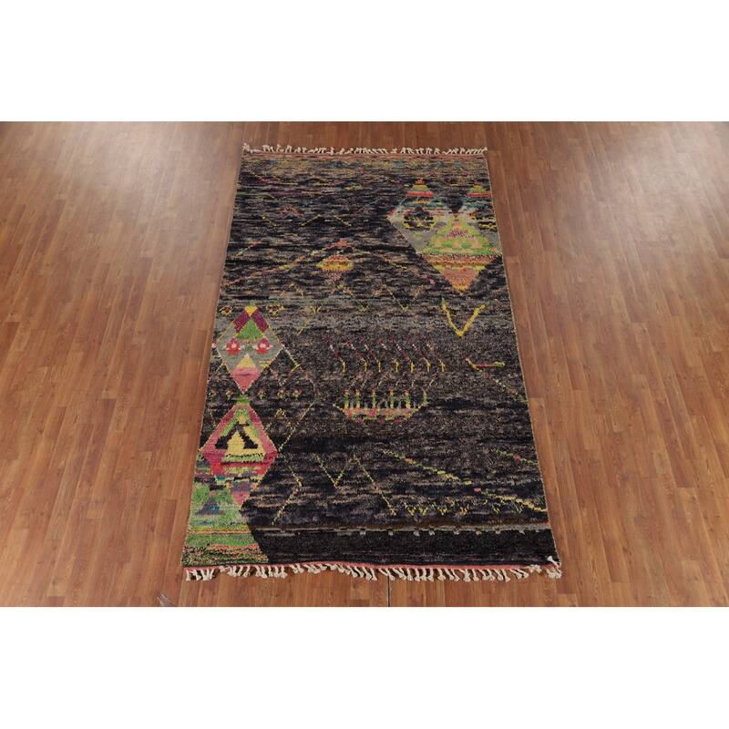 Moroccan Oriental Area Rug Handmade Wool Carpet - 5'7" x 9'4"