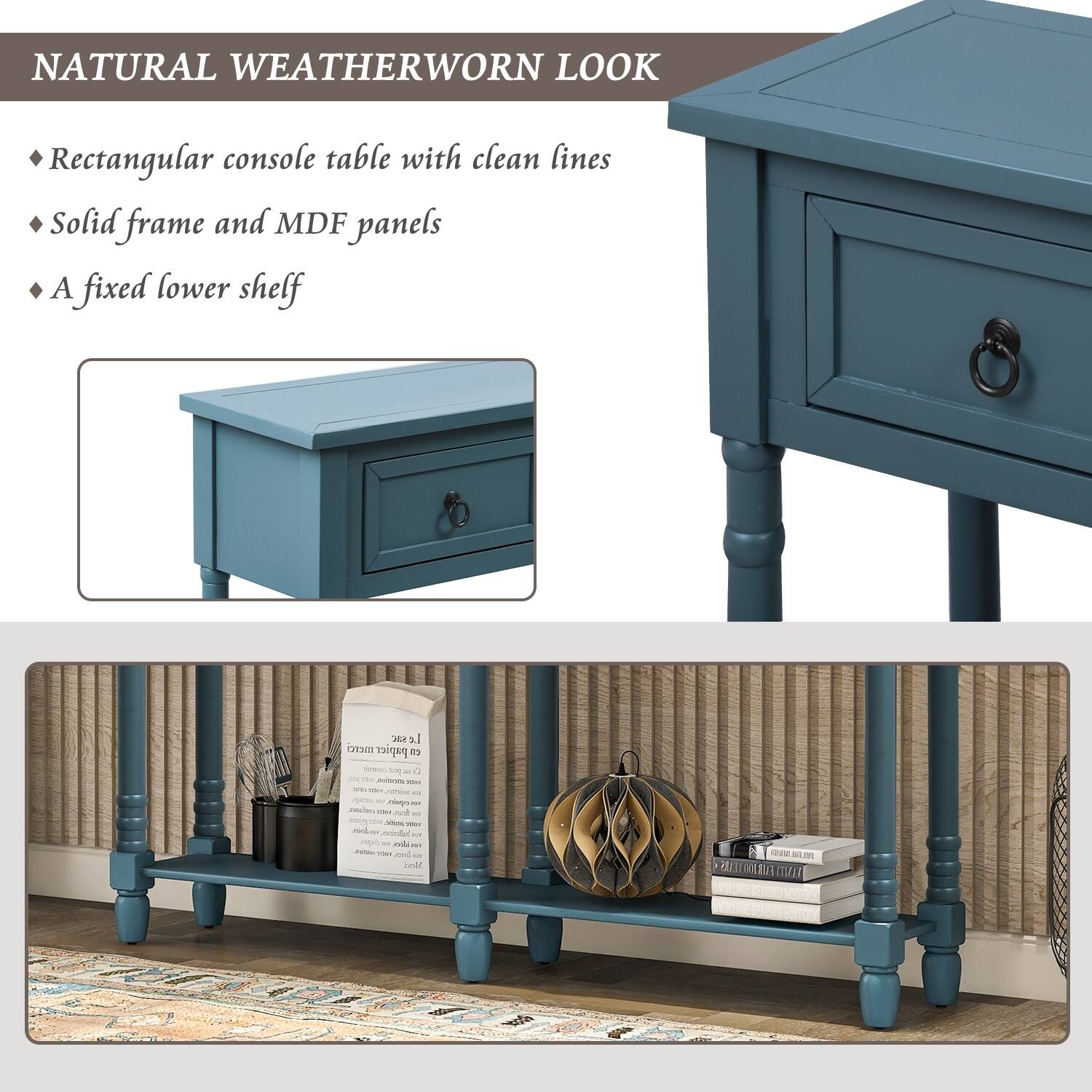 Solid Wood Console Table Classic Simplicity Entryway Table SideTable ...