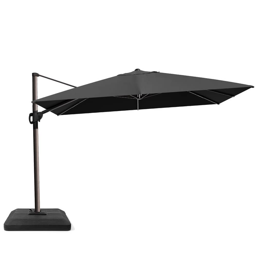 VredHom 9 x 12 FT Outdoor Patio Aluminum Cantilever-Offset Umbrella with 4-piece Fillable Weighted Base