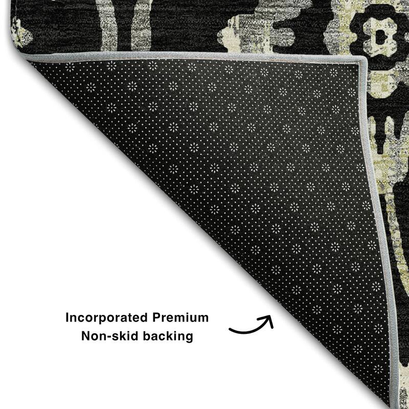 Premium Washable Super Soft Floral Damask Mayfield Rug