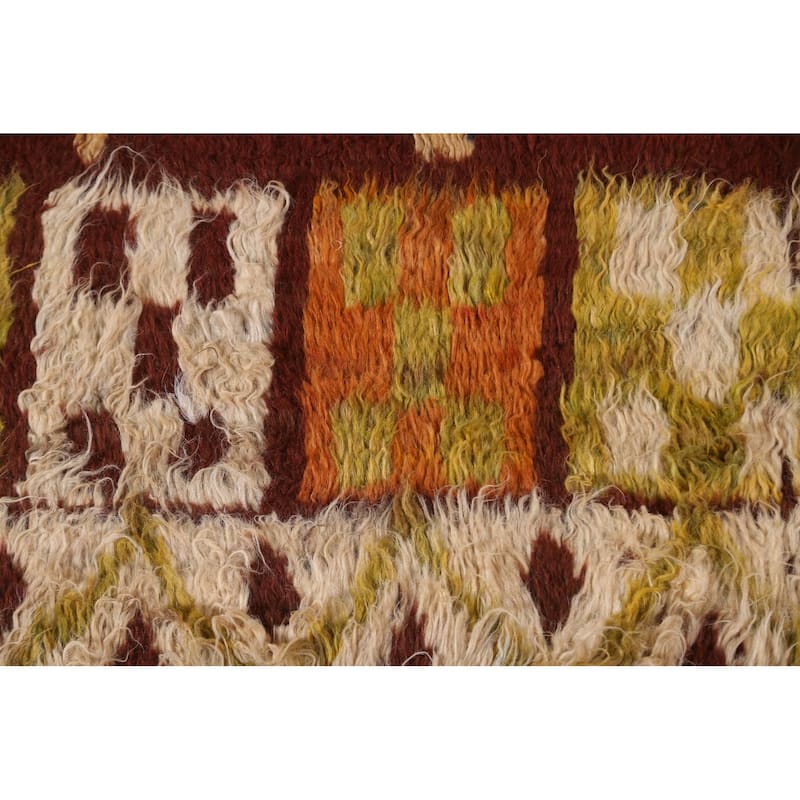 Hand Knotted Oriental 100% Wool Carpet Modern Tribal Red Moroccan Area Rug - 7' 8'' X 5' 8''