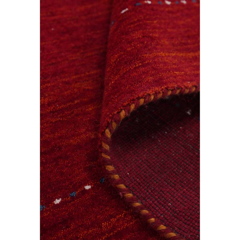 Hand Knotted Oriental 100% Wool Carpet Tribal Animal Pictorial Red Gabbeh Area Rug - 10' 0'' X 6' 9''