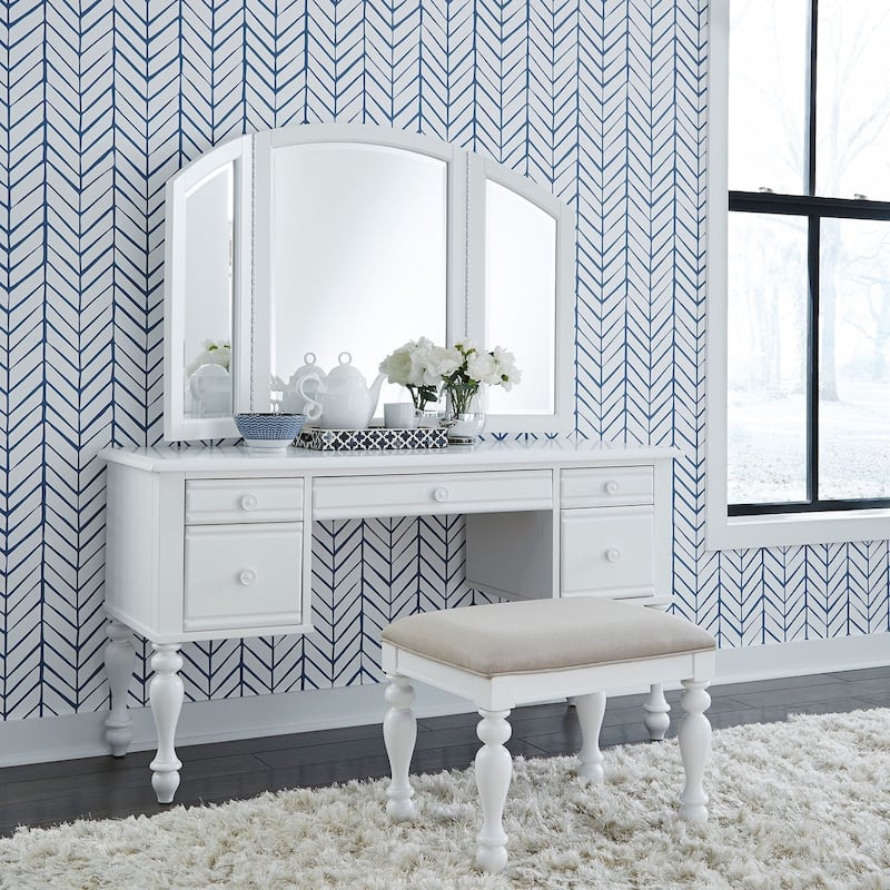 Summer House I Oyster White Vanity Desk - W56 x D20 x H30