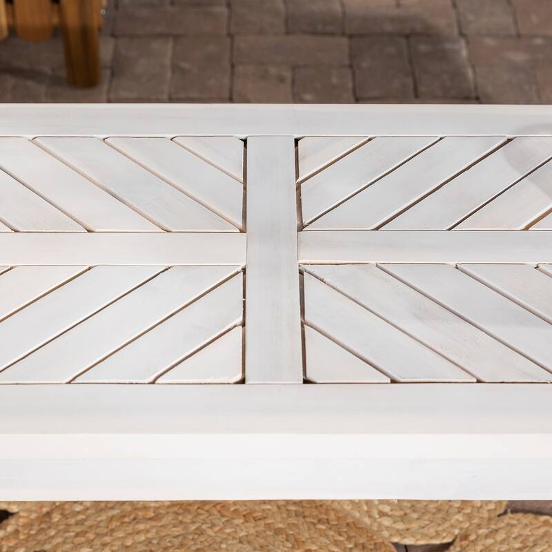 Walker Edison Elephant Point Acacia Wood Chevron Bench