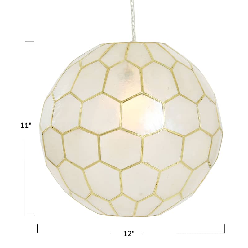Capiz Honeycomb Globe Pendant Light