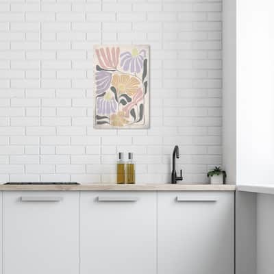 Wynwood Studio Canvas Floral and Botanical Pastel Floral Pink and Lavender Bohemian & Eclectic Wall Art Canvas Print