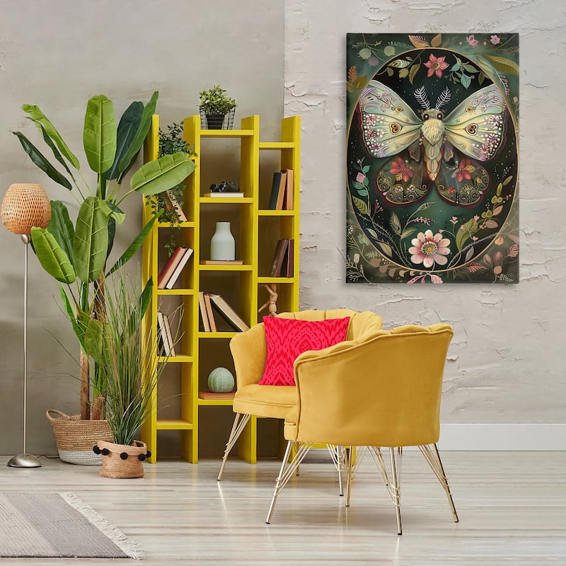 Stupell Green Toned Victorian Moth Canvas Wall Art Design By The Dutch Lady