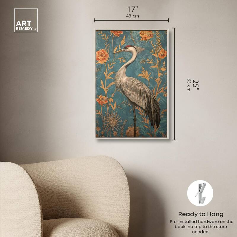 Graceful Grus Gaze Canvas by Art Remedy