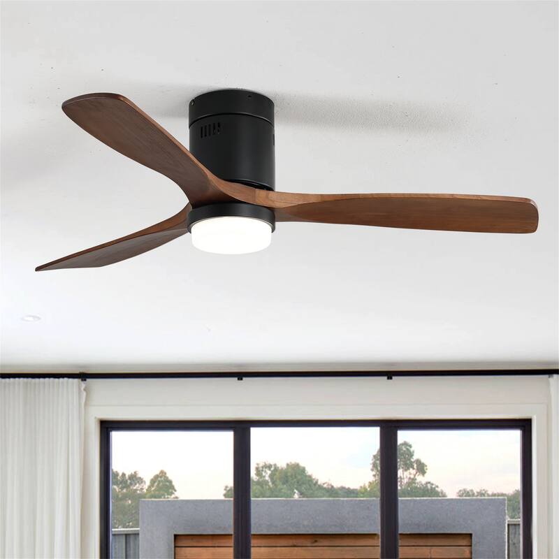 52 Inch Smart Ceiling Fan with Lights & Remote Control - Black