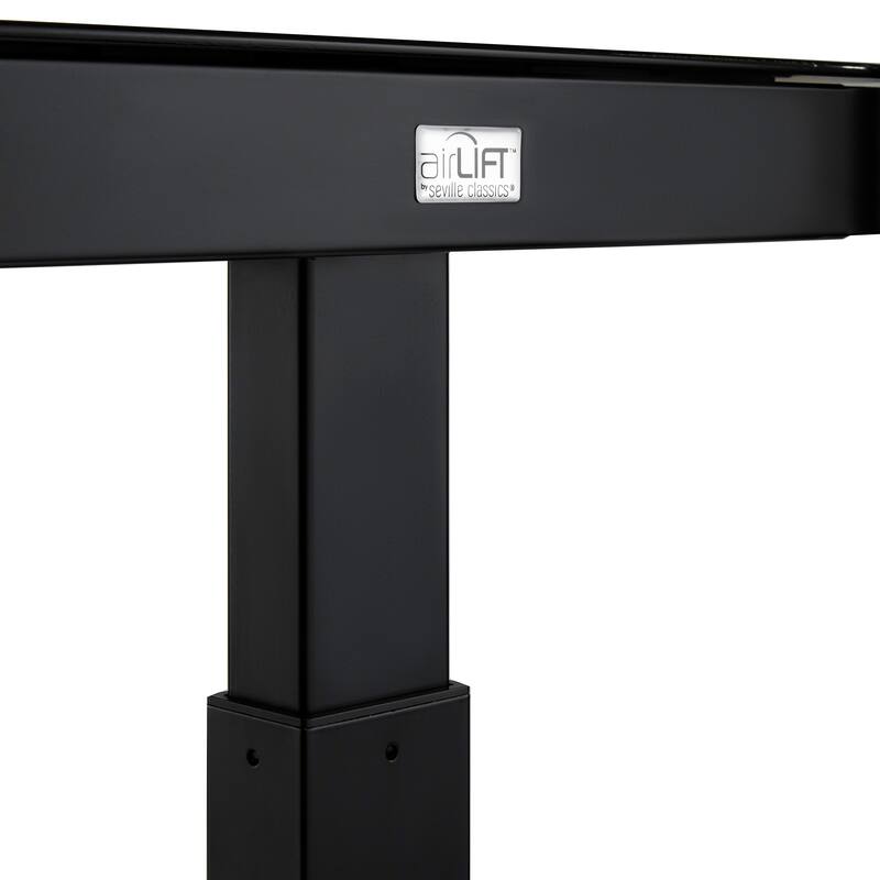 AIRLIFT 47.5 in Tempered Glass Electric Standing Desk Top Dual 2.4A USB Charging Port Height Adjustable to 47.5 in H