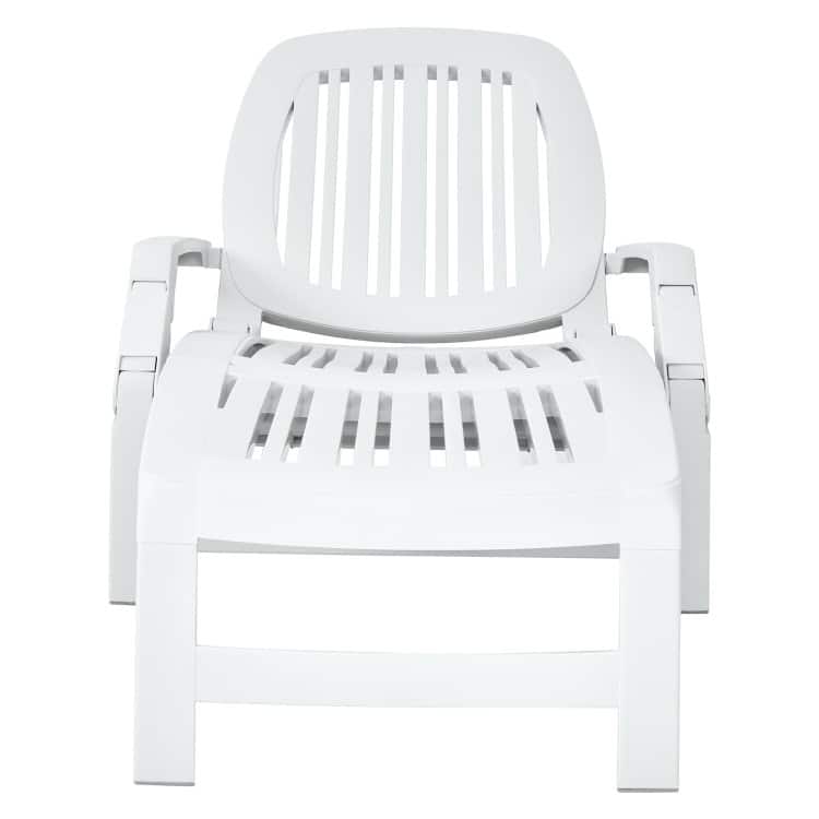 Versatile Adjustable Outdoor Sun Lounger with All-Weather Wheels - 65.5" x 29" x16.5"-37" (L x W x H)