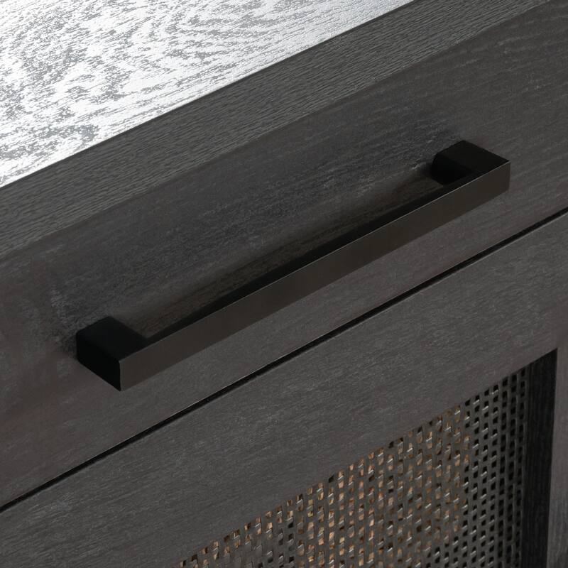 Engineered Wood Coastal Desk with Two Storages, Black