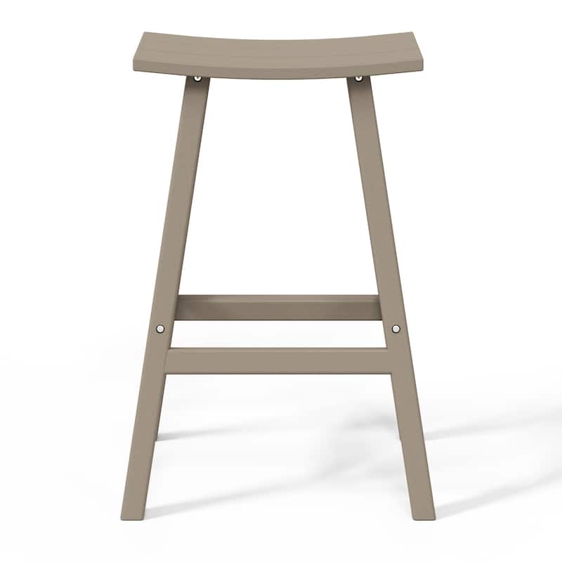 Laguna Hdpe All Weather Outdoor Patio 29" Saddle Seat Bar Stool (Set Of 2)