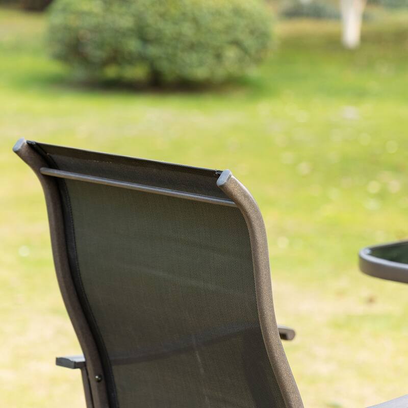 Set of 2 Outdoor Bar Stools with 360 Swivel & Footrest Bars - 23.5" W x 27.25" D x 47.75" H