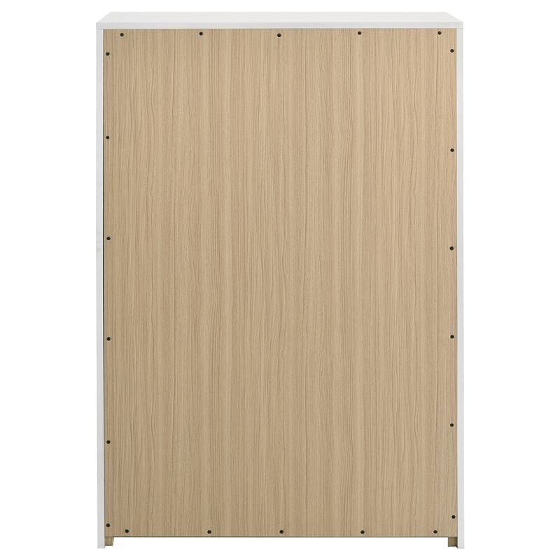 Ines 5-drawer Bedroom Chest of Drawers White High Gloss