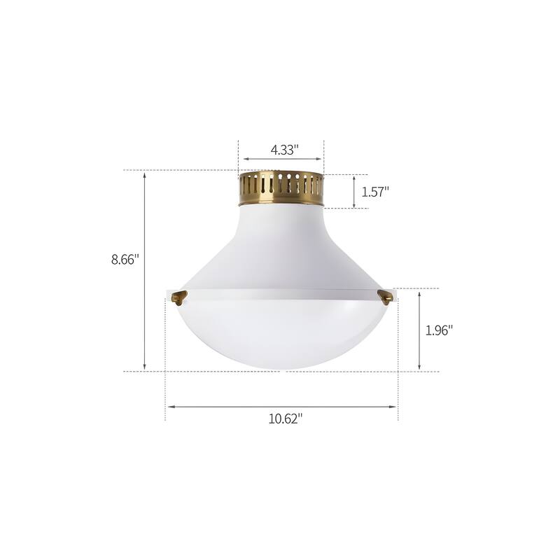 10 in.Collar Metal Round Bowl Flush Mount
