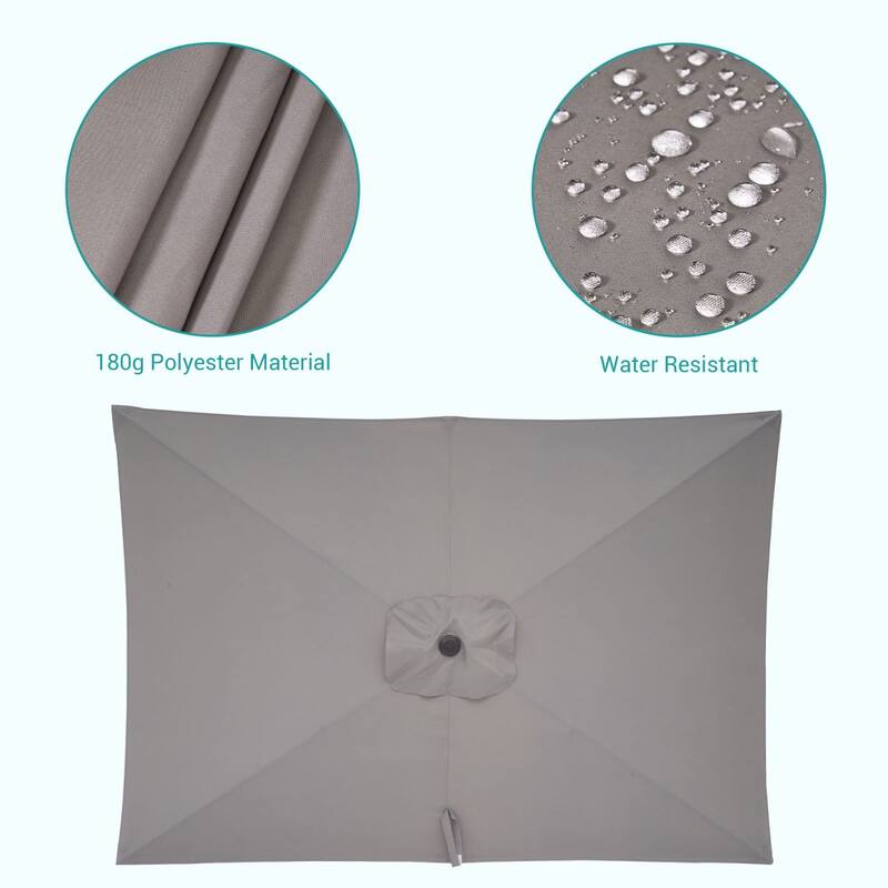 Bonosuki 10 x 6.5ft Patio Rectangular Umbrella with Tilt and Crank