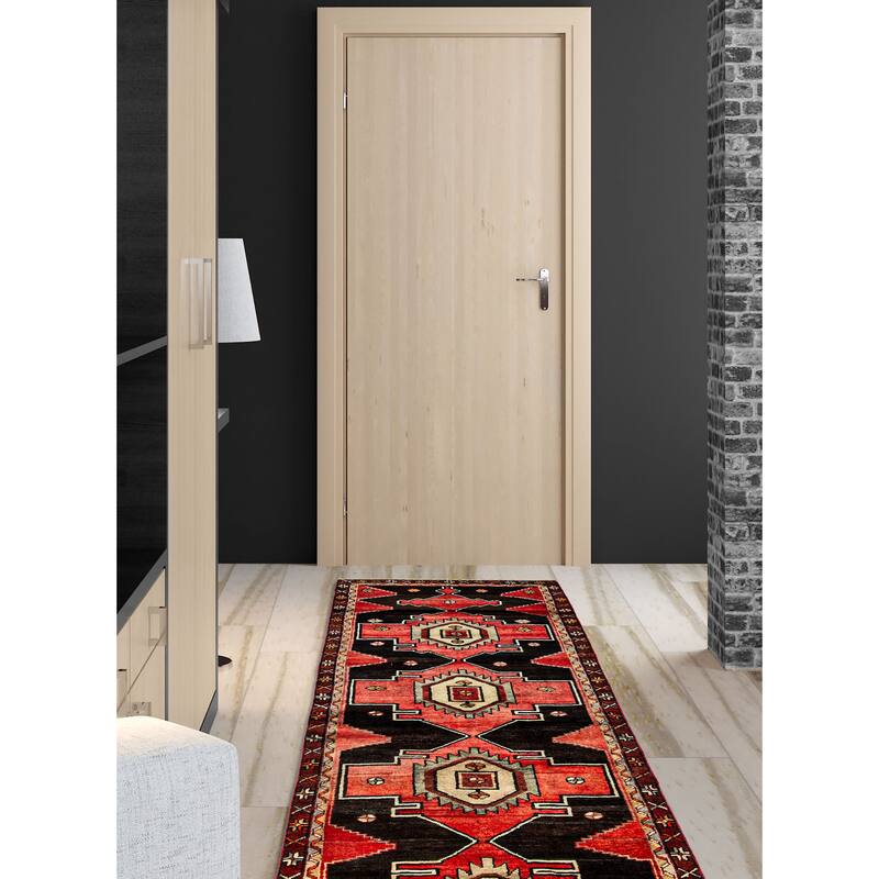 ECARPETGALLERY Hand-knotted Konya Anatolian Red Wool Rug - 3'3 x 9'5